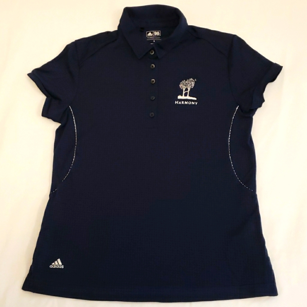 Adidas Climacool Golf Polo Shirt Harmony Golf Club Blue White Women's Small